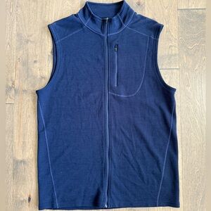 Ibex Merino Wool Full Zip Vest Men’s XL Navy Blue